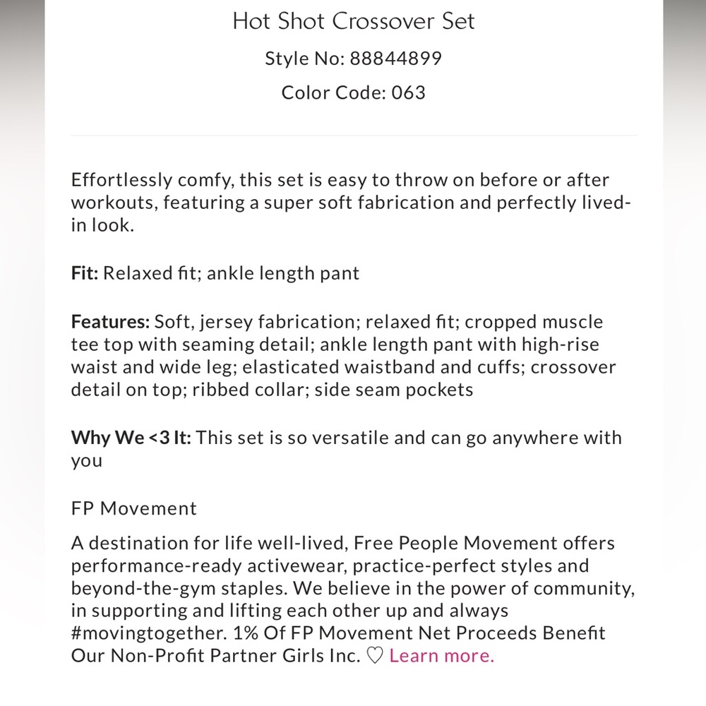 NWT FREE PEOPLE FP Movement Electric Sunset Hot Shot Crossover Set SZ: L - Picture 6 of 8